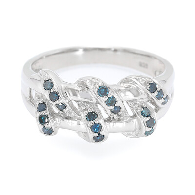 Königsblauer Diamant-Silberring