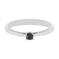Schwarzer Diamant-Silberring