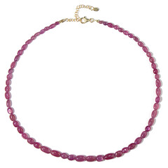 Pinkfarbener Madagaskar-Saphir-Silberhalskette