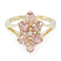 Nicht erhitzter Padparadscha-Saphir-Goldring (AMAYANI)