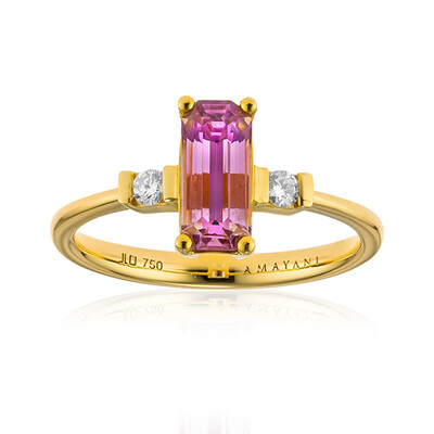 Pinkfarbener Diaspor-Goldring (AMAYANI)