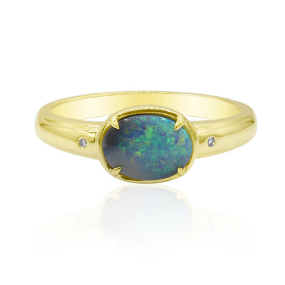 Lightning Ridge-Schwarzer Opal-Goldring (Mark Tremonti)