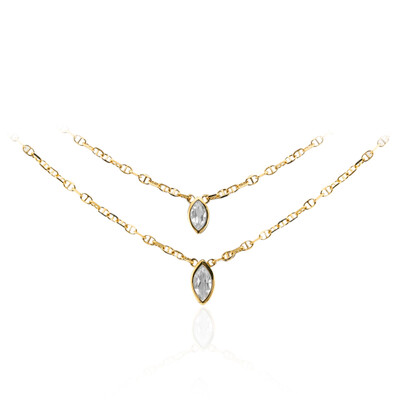Weißer Topas-Silbercollier