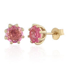 Pinkfarbener Madagaskar-Saphir-Goldohrringe (de Melo)