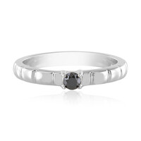 Schwarzer Brillant-Silberring