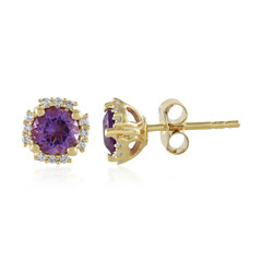 Sibirischer Amethyst-Silberohrringe