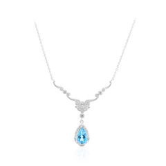Schweizblauer Topas-Silbercollier