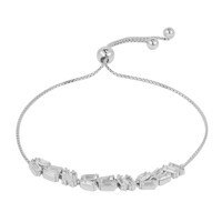 Weißer Topas-Silberarmband