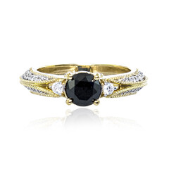 Schwarzer Diamant-Goldring