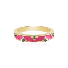 Blauer I3 Diamant-Silberring