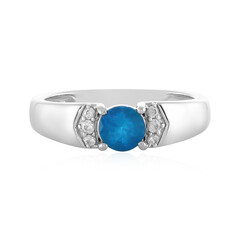 Neonblauer Apatit-Silberring
