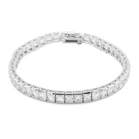 Weißer Topas-Silberarmband