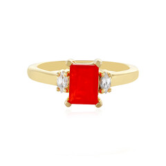 Äthiopischer Roter Opal-Silberring
