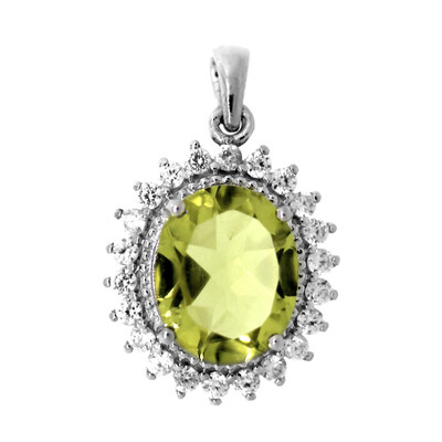 Ouro Verde-Quarz-Silberanhänger