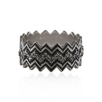 Schwarzer Diamant-Silberring