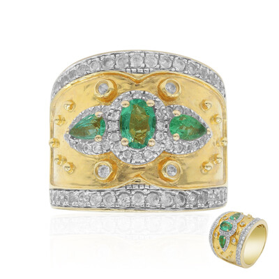 Sambia-Smaragd-Silberring (Dallas Prince Designs)