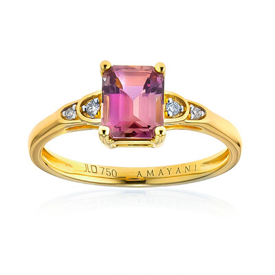 Pinkfarbener Diaspor-Goldring (AMAYANI)
