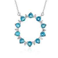 Paraibafarbener Topas-Silbercollier