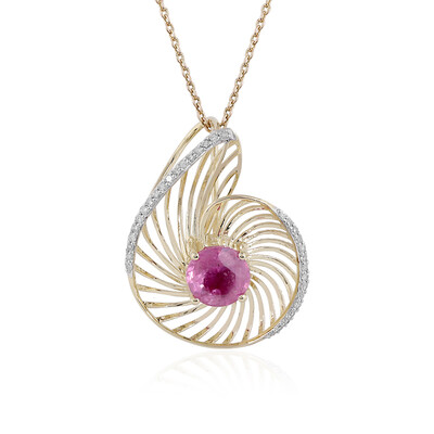 Pinkfarbener Madagaskar-Saphir-Goldhalskette (Ornaments by de Melo)