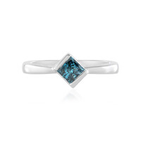 Blauer I3 Diamant-Silberring