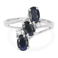 Blauer Saphir-Silberring
