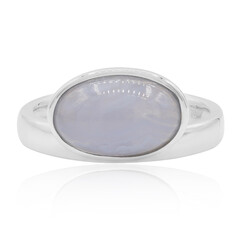 Blauer Achat-Silberring