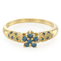 Fancy-Diamant-Silberring