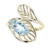 Himmelblauer Topas-Goldring