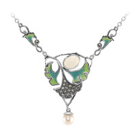Weißer Opal-Silbercollier