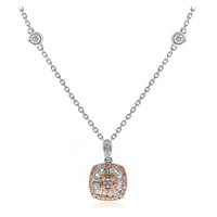Pinkfarbener I1 Diamant-Goldhalskette (CIRARI)