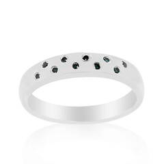 Blauer I3 Diamant-Silberring