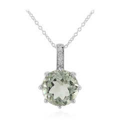 Grüner Amethyst-Silberhalskette