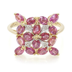 Nicht erhitzter Padparadscha-Saphir-Goldring (AMAYANI)