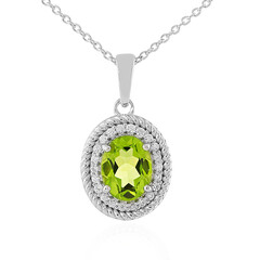 Jilin-Peridot-Silberhalskette