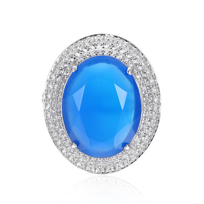 Blauer Achat-Silberring
