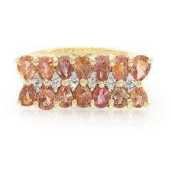 Nicht erhitzter Padparadscha-Saphir-Goldring