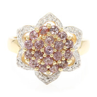 Nicht erhitzter Padparadscha-Saphir-Goldring (AMAYANI)