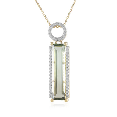 Grüner Amethyst-Silberhalskette