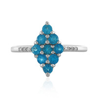 Neonblauer Apatit-Silberring
