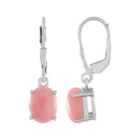Pinkfarbener Opal-Silberohrringe