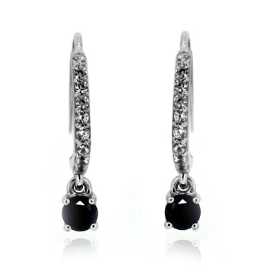 Schwarzer Diamant-Silberohrringe