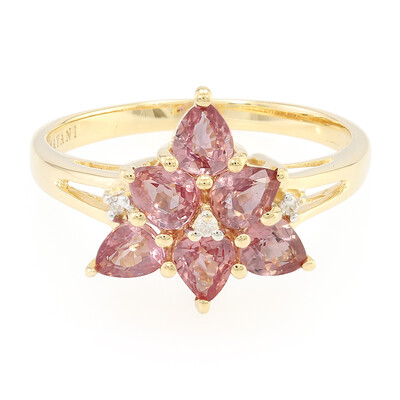 Nicht erhitzter Padparadscha-Saphir-Goldring (AMAYANI)