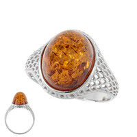Baltischer Cognac-Bernstein-Silberring