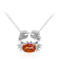 Pfirsichfarbener Mystik-Quarz-Silbercollier