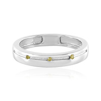 Gelber I2 Diamant-Silberring