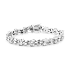 Weißer Topas-Silberarmband