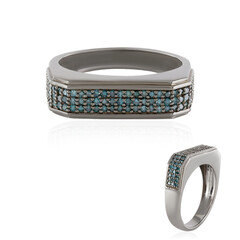 Blauer I3 Diamant-Silberring