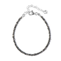 Schwarzer Diamant-Silberarmband