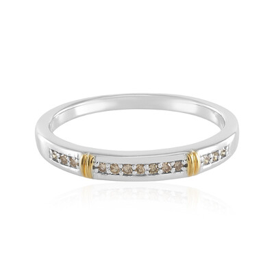 I2 Schokoladen-Diamant-Silberring