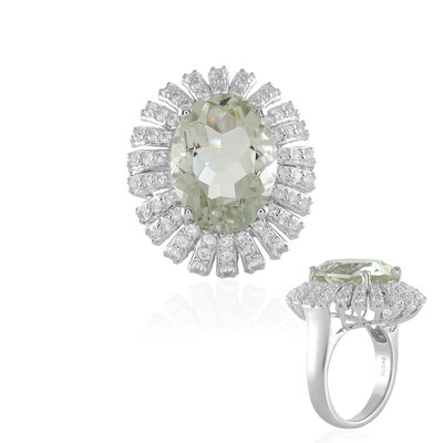 Grüner Amethyst-Silberring